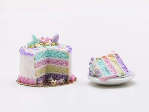 Easter Layer Cake in Pastel Colours - Miniature Food