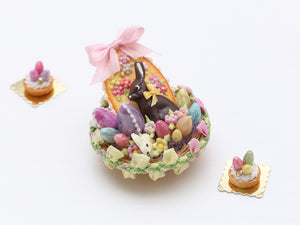 Easter Basket filled with Easter Goodies - Miniature Food
