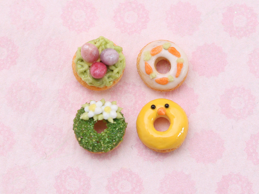Four Designs of Individual Luxury Easter / Spring Donuts - Miniature Food