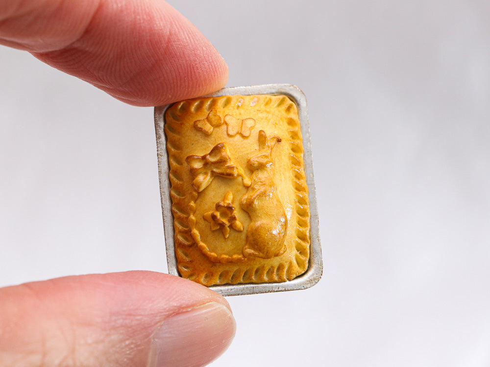 Mini Rabbit Pie Easter Pie - Rabbit, Easter Egg, Butterflies - Handmade Miniature Food ...