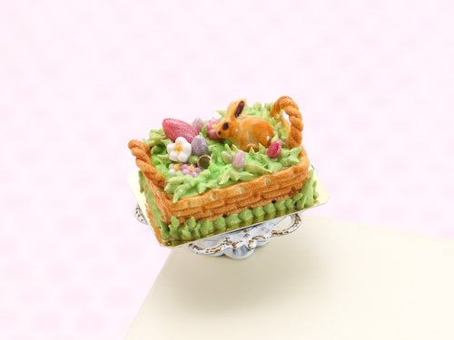 Easter Basket Garden Cake - Handmade Miniature Food