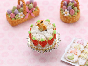 Easter Cream "Carrot" Cookie Cake - Miniature Food in 12th Scale for Dollhouse