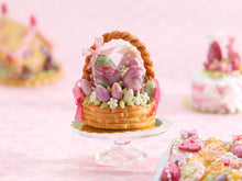 Load image into Gallery viewer, Easter Basket Cake Filled with Pink Easter Eggs - OOAK - Handmade Miniature Food
