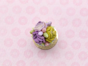 Easter Flower Display in Shabby Chic Pot - F - 12th Scale Dollhouse Miniature