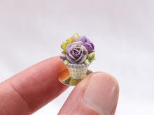 Load image into Gallery viewer, Easter Flower Display in Shabby Chic Pot - F - 12th Scale Dollhouse Miniature