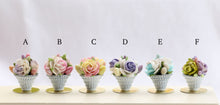 Load image into Gallery viewer, Easter Flower Display in Shabby Chic Pot - A - 12th Scale Dollhouse Miniature