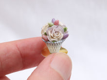 Load image into Gallery viewer, Easter Flower Display in Shabby Chic Pot - A - 12th Scale Dollhouse Miniature