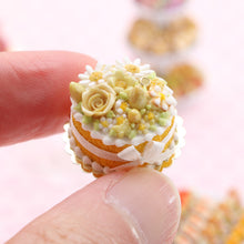 Load image into Gallery viewer, Yellow Easter Cake with Rose, Daisy, Egg Decoration - OOAK - 12th Scale Miniature Food