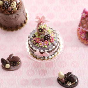 Milk Chocolate Easter Egg and Blossom Cake - OOAK - Handmade Miniatures Cake