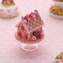 Load image into Gallery viewer, Pink Biscuit Cookie Easter House - Handmade Miniature Food in 12th Scale