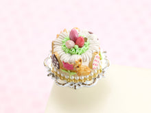 Load image into Gallery viewer, Easter Cream Cake, Cookies, Pink Egg Nest - Miniature Food in 12th Scale for Dollhouse