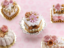 Load image into Gallery viewer, Festive New Year Winter Flower Cake - 12th Scale Dollhouse Miniature Food