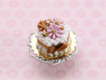 Load image into Gallery viewer, Festive New Year Winter Flower Cake - 12th Scale Dollhouse Miniature Food
