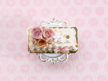 Load image into Gallery viewer, Festive New Year Winter Rose Rectangular Cake - 12th Scale Dollhouse Miniature Food