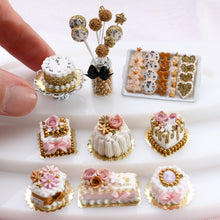 Load image into Gallery viewer, New Year Golden Cookies Display - Handmade Miniature 12th Scale Food