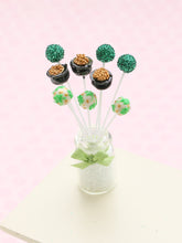 Load image into Gallery viewer, St Patrick&#39;s Day Cake Pops - Pot of Gold, Shamrock - Handmade Miniature Food