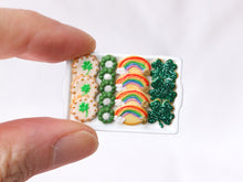 Load image into Gallery viewer, St Patrick&#39;s Day Cookies - Shamrock, Rainbows - Handmade Miniature Food