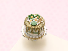 Load image into Gallery viewer, St Patrick&#39;s Day Nude Cake with Gold Glitter - Handmade Miniature Food