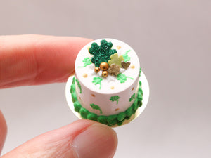 St Patrick's Day Shamrock Cake - Handmade Miniature Food