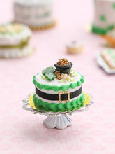 Load image into Gallery viewer, Pot of Gold St Patrick&#39;s Day Cake, Leprechaun Belt - Handmade Miniature Food