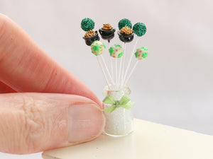 St Patrick's Day Cake Pops - Pot of Gold, Shamrock - Handmade Miniature Food