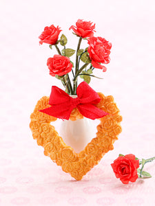 Heart-Shaped Floral Cookie - Handmade Miniature Food