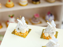 Load image into Gallery viewer, Vanilla St Honoré French Pastry with Butterfly Decoration - Miniature Food