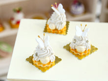 Load image into Gallery viewer, Vanilla St Honoré French Pastry with Butterfly Decoration - Miniature Food