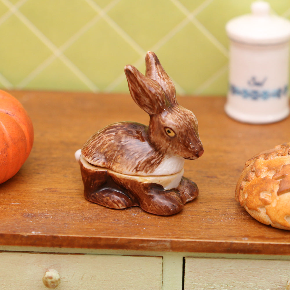 Geo Rabbit Paris Tureen Vintage French Pate Porcelain Tureen - Rabbit - Dollhouse Miniature ...