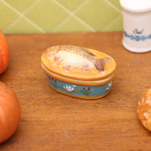 Load image into Gallery viewer, Vintage French Pate Porcelain Barbotine Tureen - Trout Fish - Dollhouse Miniature