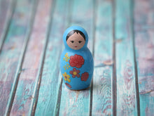 Load image into Gallery viewer, Blue Russian Doll / Matryoshka Fève - 12th Scale Dollhouse Miniature Ornament