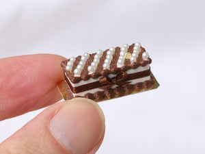 Sugar Pearl & Chocolate Cake - Handmade Miniature Dollhouse Food