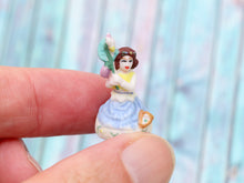 Load image into Gallery viewer, Porcelain Garden Fairy Ornament - Blue Collection  - Dollhouse Miniature