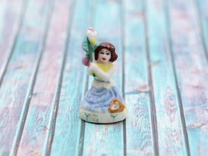 Porcelain Garden Fairy Ornament - Blue Collection  - Dollhouse Miniature