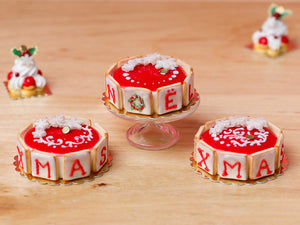 Christmas Cake - XMAS Letter Cookies - B - 12th Scale Miniature Food