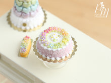 Load image into Gallery viewer, Rainbow Blossoms Cake - Pink - Miniature Food for Dollhouse 12th scale