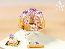Load image into Gallery viewer, Blueberry Kouglof / Pound Cake - Miniature Food for Dollhouse in 12th scale