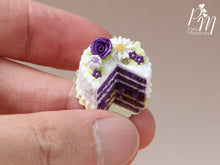 Load image into Gallery viewer, Purple Velvet Layer Cake - Miniature Food for Dollhouse in 12th scale