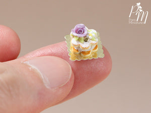 Cream-Filled Sablé with Purple Rose - Miniature Food in 12th scale