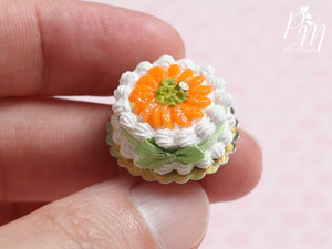 Cream Cake Decorated with Orange Segments and Chopped Pistachio - Miniature Food in 12th scale