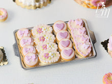 Load image into Gallery viewer, Light Pink-Themed Butter Cookies on Metal Baking Tray - Miniature Food