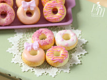 Load image into Gallery viewer, Four Loose Pink Iced Miniature Donuts - Miniature Food