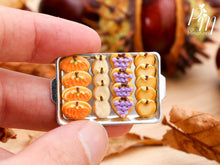 Load image into Gallery viewer, Miniature Autumn Fruit Cookies on Tray - Fall / Halloween - 12th Scale Miniature Food