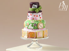 Load image into Gallery viewer, Alice in Wonderland &quot;Mad Hatter&quot; Inspired Tower Cake - Miniature Food
