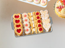 Load image into Gallery viewer, Presentation of Red-Themed Butter Cookies - Miniature Food in 12th Scale for Dollhouse