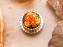 Load image into Gallery viewer, Black Autumn Cake with Marguerite Flowers, Jam Cookies - Miniature Food