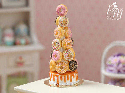 Donut Tower - Miniature Food in 12th Scale for Dollhouse