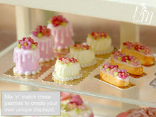 Load image into Gallery viewer, Pink Blossom French Eclair - 12th Scale Miniature Food