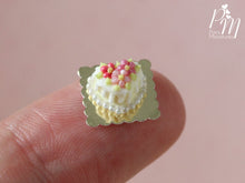 Load image into Gallery viewer, Heart-Shaped Vanilla Floral Cake - Individual Pastry - 12th Scale Miniature Food