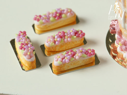 Pink Blossom French Eclair - 12th Scale Miniature Food